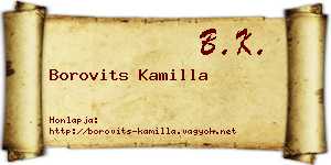 Borovits Kamilla névjegykártya